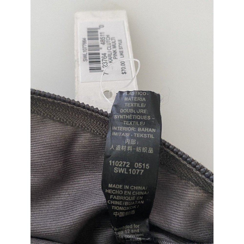 Fossil Karli Clutch Wristlet Wallet Bag‎ Geometric Print Leather Mod Vintage NWT - Picture 14 of 16